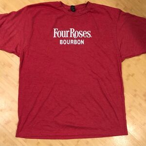 NEW! Four Roses Bourbon Whiskey red t-shirt. Super soft! Rare collectible! XL